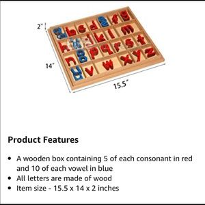 Elite montessori moveable alphabet